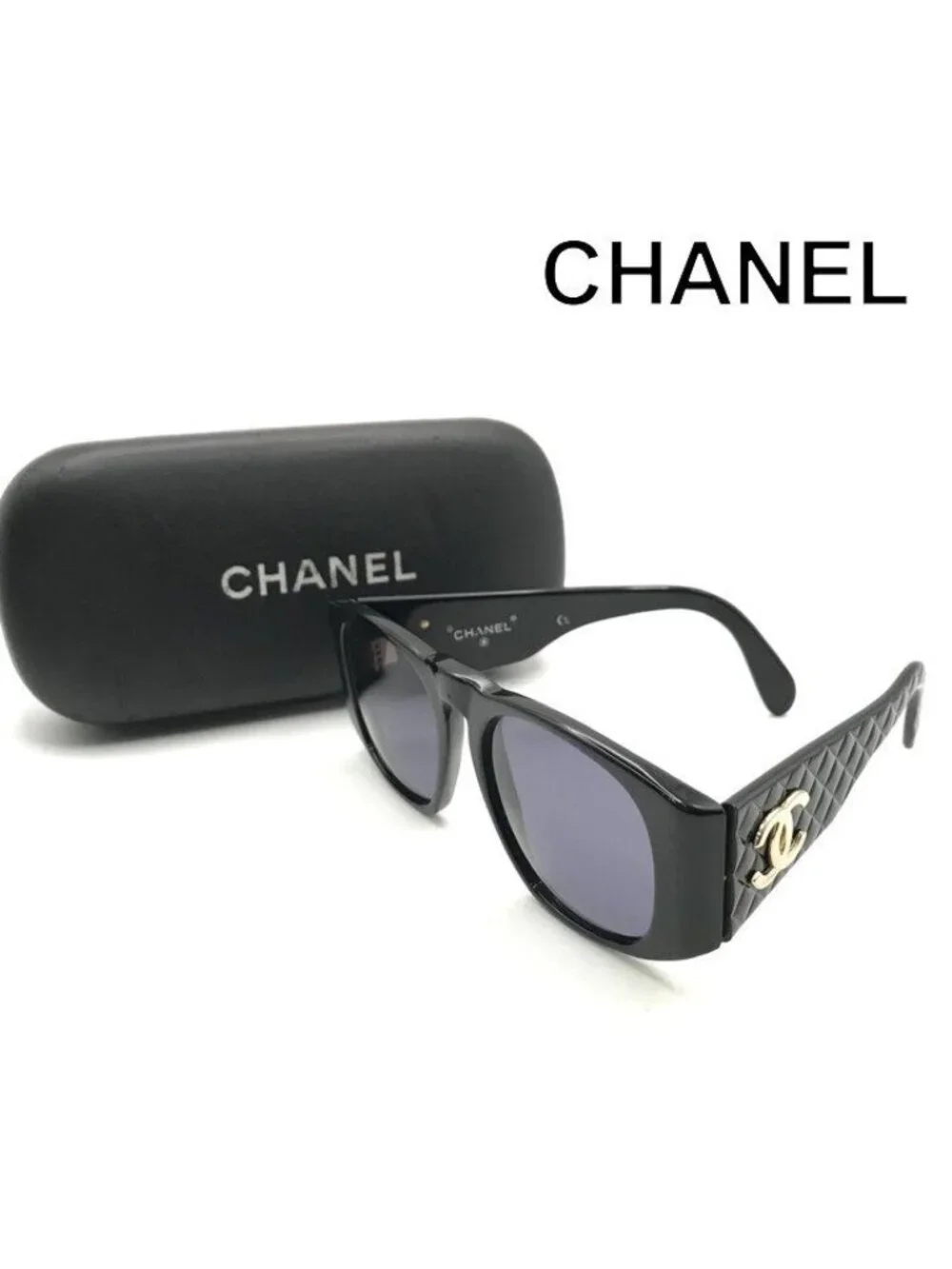 Chanel CC Logo Quilted Sunglasses Eyewear Black